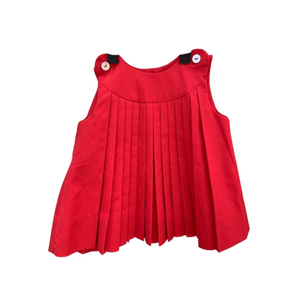 PERFECT Vintage "Gay‎ Sprite" stiff-ish red pleated dress. Holds its shape.
